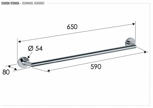 Полотенцедержатель 60 см Remer Guest GS30CR