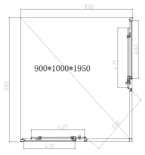 Душевой уголок Vincea Slim-N VSS-4SN9010CLBN