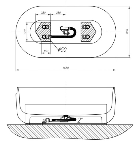 Ванна из искусственного камня Kolpa-San Boul FS 165x85 Black