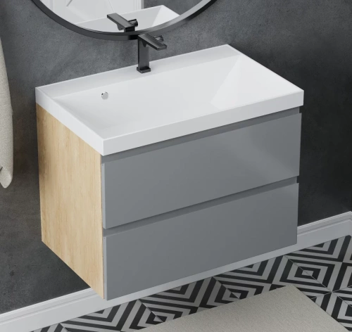 Тумба подвесная Vela Мира 80П под Classica (небраска/серый) TU66275