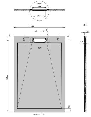 Душевой поддон Vincea VST-4SRL8012W