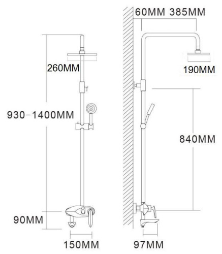 Душевая система Vivi Felice 9060 NERO OPACO