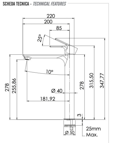 Смеситель для раковины Remer Energy EY11LXV, сталь