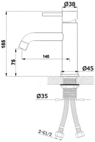 Смеситель для умывальника Vivi Felice 0630 Cromo