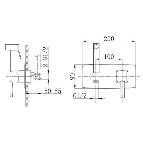 Гигиенический душ Caprigo Diamante 50-130-CRM