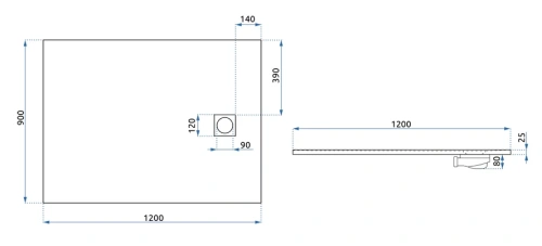 Душевой поддон Rea Magnum white 90*120 K3337