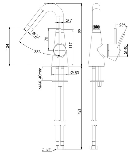Смеситель для раковины Daniel Swing SG606NDP