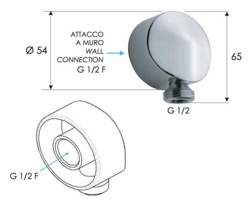 Шланговое подключение для душа Remer 309LVO, бронза