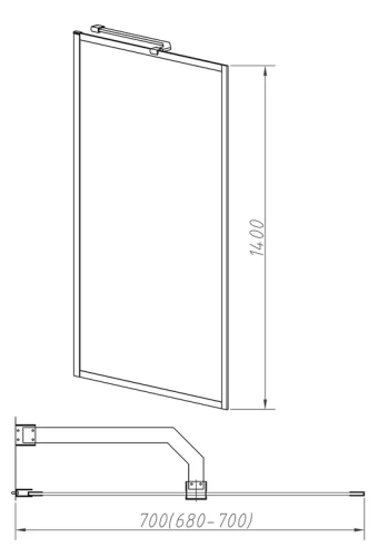 Душевая шторка на ванну Vincea VSB-41700CLB