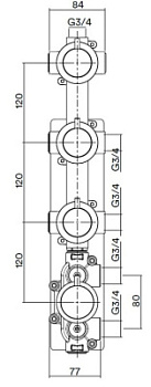 Встраиваемая часть термостатического смесителя QuadroDesign IN050