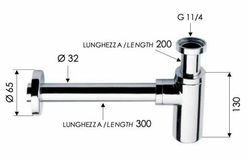 Сифон 1”1/4 Remer 958LBO, белый матовый