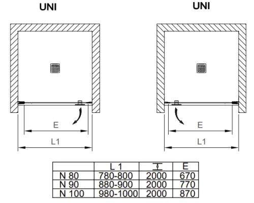 Душевая дверь Kolpa-San Andromeda N 80 black transparent 516750