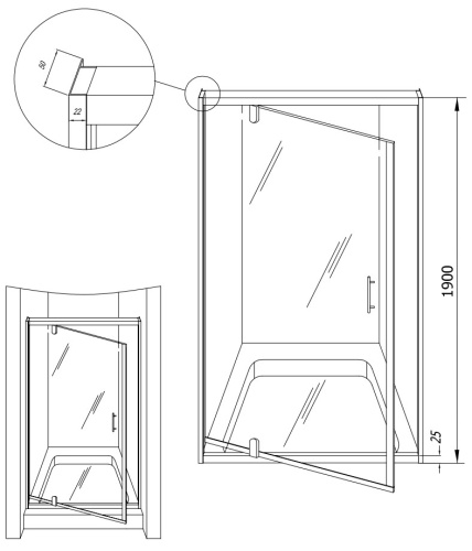 Душевая дверь Kolpa-San Luna TVO/S 90 silver transparent 534210