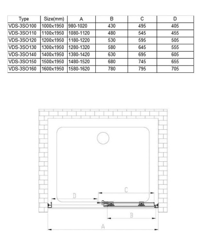 Душевая дверь Vincea Soft VDS-3SO110CLGM