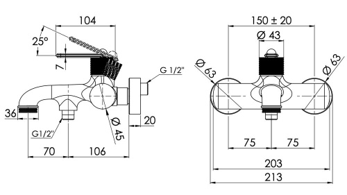 Смеситель для ванны Daniel Brooklyn BY610DP