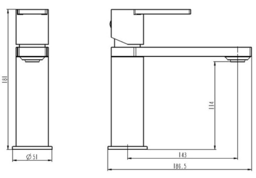 Смеситель для умывальника Caprigo Kub 54-020-brg