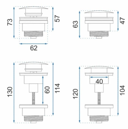 Донный клапан для раковины Rea White matt A2361 универсальный