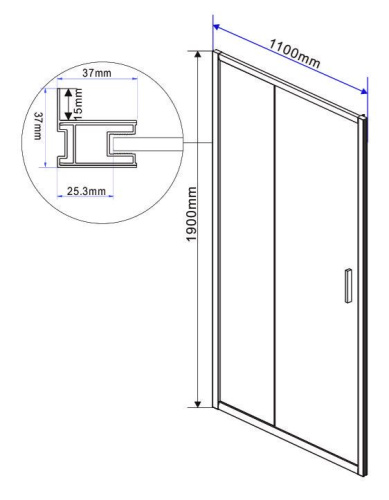 Душевая дверь Vincea Garda VDS-1G110CLB
