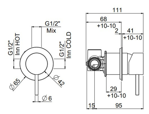 Смеситель для душа Carimali ilTondo 0-ITD4704EST-CR