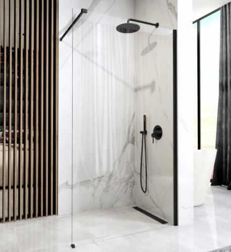 Душевая стенка Rea Aero Black 80x195 K7580