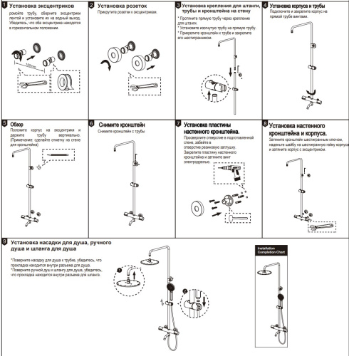 Душевая система Nemo Round NM-9012BGM brush gun metal