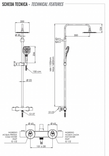 Душевая система Remer EQ32A8CPUFD25