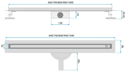 Душевой трап Rea Neox Slim pro Copper Brush 600 G4805