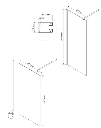 Душевая стенка Vincea Walk-In VSW-1H100GSG