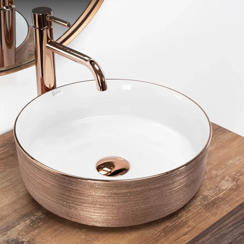 Умывальник Rea Sami Brush Rose Gold U3303