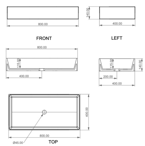 Умывальник GSG Ceramic Design Zenith ZELAVFS80000