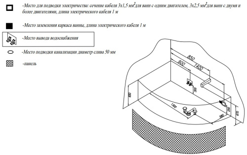 Ванна акриловая Kolpa-San Amadis 160x100-R