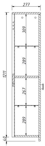 Пенал подвесной Caprigo Nokturn 1350R-SF027
