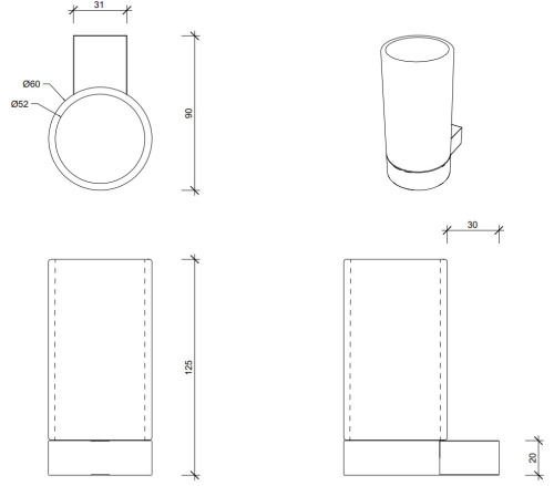 Ёршик настенный Decor Walther Club WBG 0855200