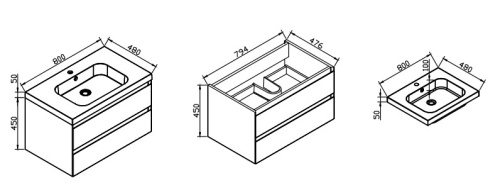 Тумба подвесная Vincea Luka 800 N.Wood VMC-1L800NW