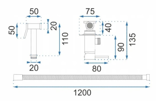 Гигиенический душ Rea Lungo Loop gold matt B6311