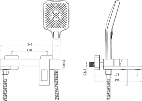 Смеситель для ванны Vivi Felice 0740 GUN METAL