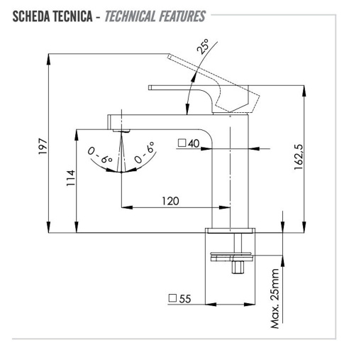 Смеситель для раковины Remer Absolute AU12DO, золото глянцевое