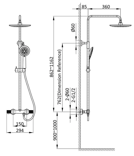 Душевая система Vincea Desire VSFS-1D0TMB