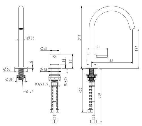 Смеситель для раковины Nemo Round NM-2318RG rose gold