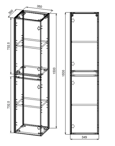 Пенал подвесной Vincea Chiara/Luka R.Oak VSC-2CL150RO