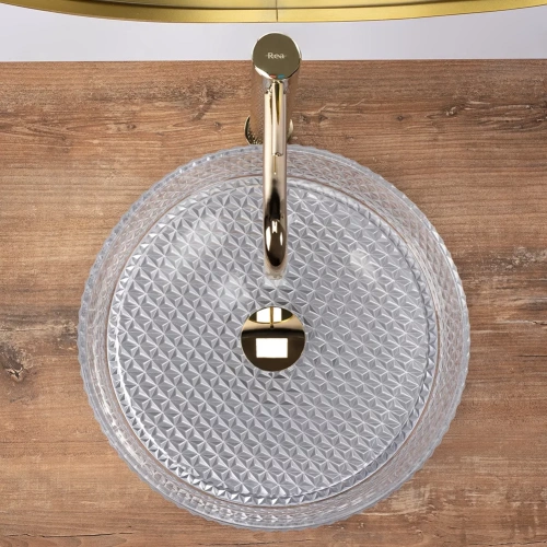 Умывальник Rea Cristal Transparent U9670