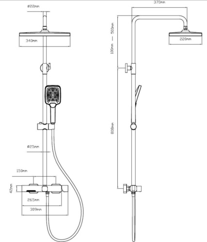 Душевая система Vincea Core VSFS-4CO1CH