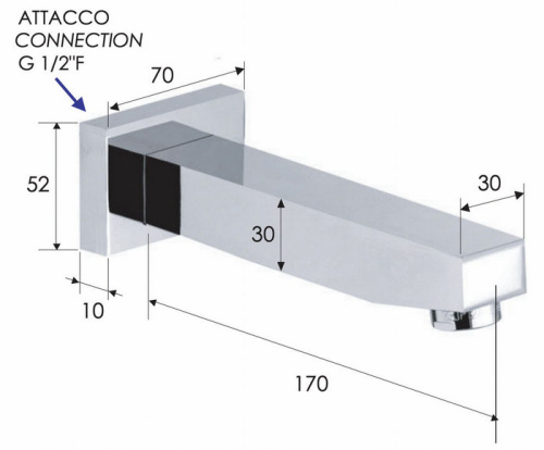 Излив настенный 17 см Remer 91S