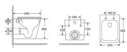 Унитаз подвесной Caprigo STYLE S-1293