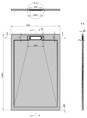 Душевой поддон Vincea VST-4SRL9014W