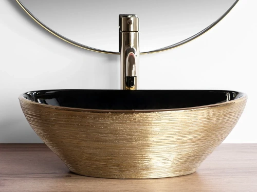 Умывальник Rea Sofia Black Gold Brush U3310