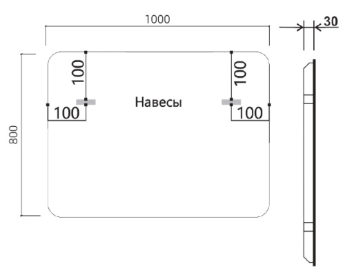 Зеркало Vincea LED 1000x800 VLM-3VC100