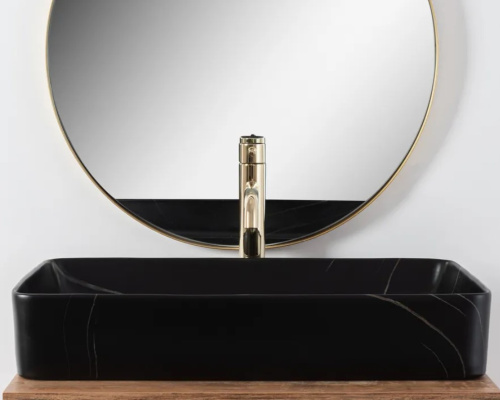 Умывальник Rea Denis Black Stone matt U6510