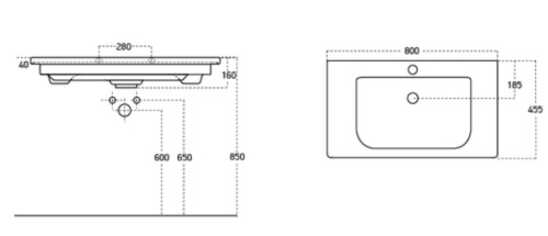 Умывальник Caprigo Soft 80 SF 80