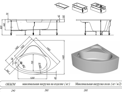 Ванна акриловая Kolpa-San Divante 140x140
